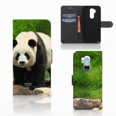 LG G7 Thinq Telefoonhoesje met Pasjes Panda LG G7 Thinq Telefoonhoesje met Pasjes Panda