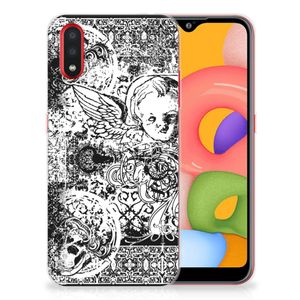 Silicone Back Case Samsung Galaxy A01 Skulls Angel