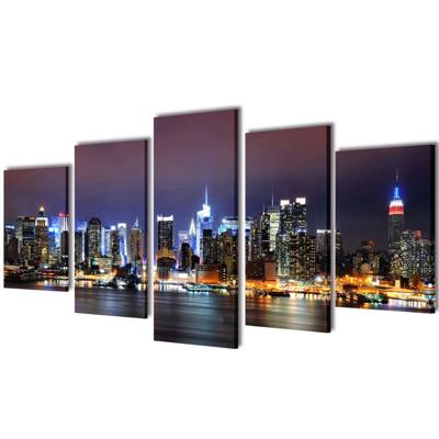 vidaXL Canvasdoeken kleurrijke New York skyline 100 x 50 cm