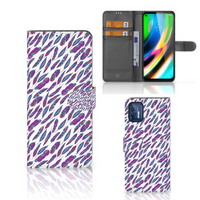 Motorola Moto G9 Plus Telefoon Hoesje Feathers Color