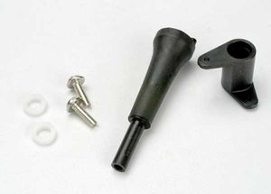 Slide carb linkage bellcrank post/ 5x8x2.5 plastic bushing (2)/ bellcrank/ 5x8x0.5 fiber washer (2)/ 3x10 wm