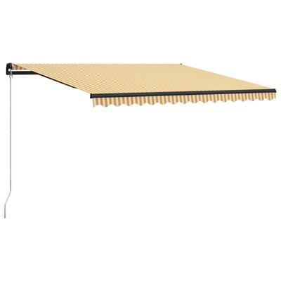 vidaXL Luifel handmatig uittrekbaar 400x300 cm geel en wit vidaXL Luifel handmatig uittrekbaar 400x300 cm geel en wit