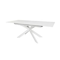 Kave Home Uitschuifbare Eettafel Atminda Glas, 160-210 x 90cm - Wit