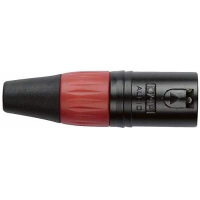 DAP XLR stekker mannelijk, zwart, met rode eindkap