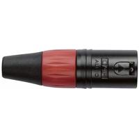 DAP XLR stekker mannelijk, zwart, met rode eindkap