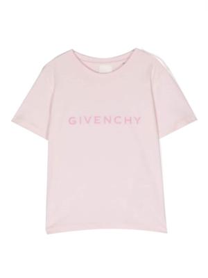 Givenchy Kids T-shirt met logoprint - Roze