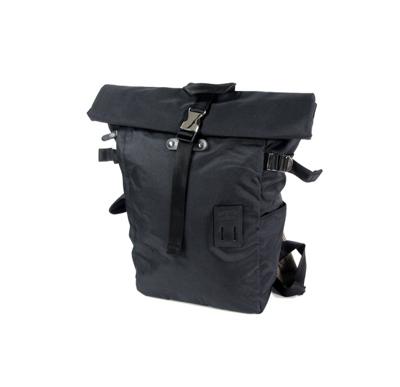 NORIKURA Nylon rugzak met roltop zwart