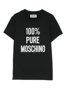 Moschino Kids t-shirt en coton à logo imprimé - Noir