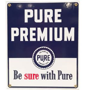 Pure Premium The Pure Oil Company Emaille Bord 25,5 x 30,5 cm