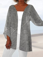 Casual Loose Striped Kimono