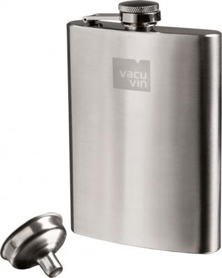 Vacu Vin heupfles 240 ml 2,5 x 9,2 x 13,7 cm RVS zilver 2-delig Vacu Vin heupfles 240 ml 2,5 x 9,2 x 13,7 cm RVS zilver 2-delig