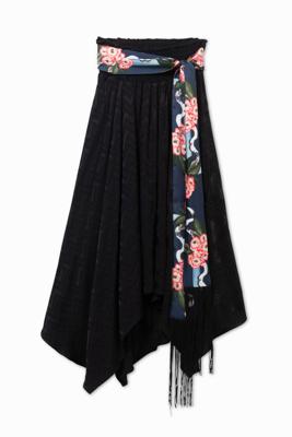 Rok met sjaal als riem - BLACK - M Rok met sjaal als riem - BLACK - M