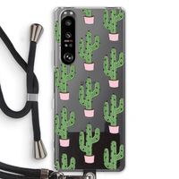 Cactus Lover: Sony Xperia 1 III Transparant Hoesje met koord