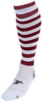 Precision voetbalsokken Hooped unisex nylon wit/donkerrood