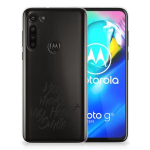 Motorola Moto G8 Power Siliconen hoesje met naam Heart Smile