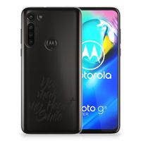 Motorola Moto G8 Power Siliconen hoesje met naam Heart Smile - thumbnail