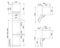 Smeg FAB32LWH5 koel-vriescombinatie Vrijstaand 331 l D Wit - thumbnail