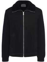 Prada veste zippée à patch logo - Noir