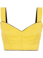 Dolce & Gabbana haut bustier crop à logo en jacquard - Jaune - thumbnail