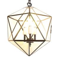 Clayre & Eef Hanglamp 30x30x160 cm Transparant Metaal Glas Hanglamp - thumbnail