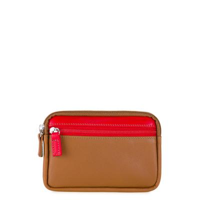 Mywalit Small Leather Double Zip Purse Portemonnee Caramel Mywalit Small Leather Double Zip Purse Portemonnee Caramel