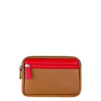 Mywalit Small Leather Double Zip Purse Portemonnee Caramel