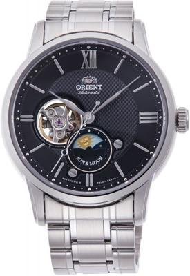 Orient Sun & Moon semi skeleton - Herenhorloge (Kleur kast: zilver)