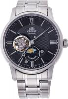 Orient Sun & Moon semi skeleton - Herenhorloge (Kleur kast: zilver)