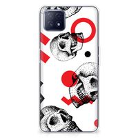 Silicone Back Case OPPO A53 5G | OPPO A73 5G Skull Red - thumbnail