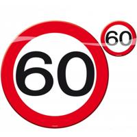 8x Stuks Placemats/onderzetters 60 Jaar Verjaardag Feestartikelen - Placemats
