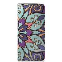 Motorola Moto E20 Smart Cover Purple Flower - thumbnail