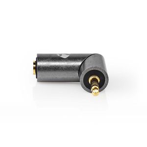 Stereo-Audioadapter | 3,5 mm Male | 3,5 mm Female | Verguld | Recht | Metaal | Goud / Gunmetal-Grijs