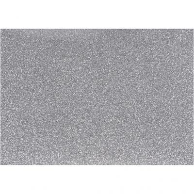 Creotime opstrijkfolie glitter A5 zilver