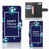 Sony Xperia X Compact Portemonnee Hoesje Flowers Blue DTMP - thumbnail