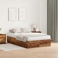 vidaXL Opbergbedframe Oud Hout 120x200 cm