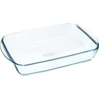 3x Rechthoekige glazen ovenschaal 2,6 liter 35 x 23 x 5 cm