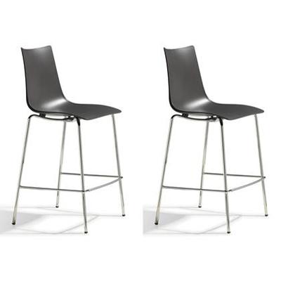 SCAB Zebra Tech 80 Barkruk - Set Van 2 - Antraciet Zitting - Chromen