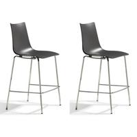 SCAB Zebra Tech 80 Barkruk - Set Van 2 - Antraciet Zitting - Chromen