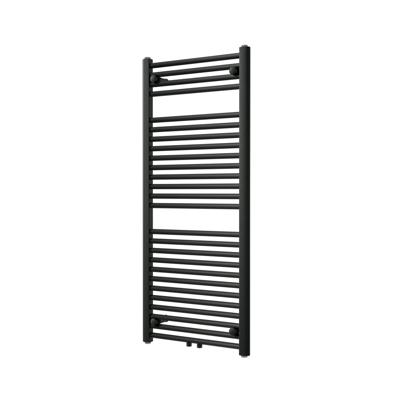 Vipera Kanza enkele handdoekradiator 50 x 120 cm elektrische verwarming mat zwart zij- en middenaansluiting 543W, weerstand inbegrepen