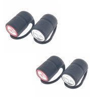 2x Fietslampjes set waterdicht voor / achterlicht 3 LEDs - thumbnail