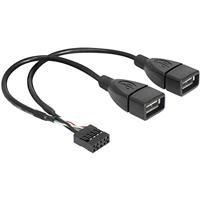 Delock USB-kabel USB 2.0 paalstekker 8 pol, USB-A bus 20,00 cm zwart UL-gecertificeerd