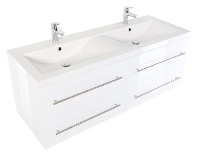 Saniclear Cordelia dubbel Badkamermeubel 144 hoogglans wit