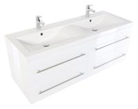 Saniclear Cordelia dubbel Badkamermeubel 144 hoogglans wit