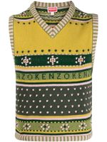 Kenzo débardeur en maille intarsia - Vert