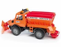 bruder 02572 - MB Unimog winterdienst met sneeuwschuiver, voertuigen, sneeuwschuiver, sneeuwruimer, strooiwagen